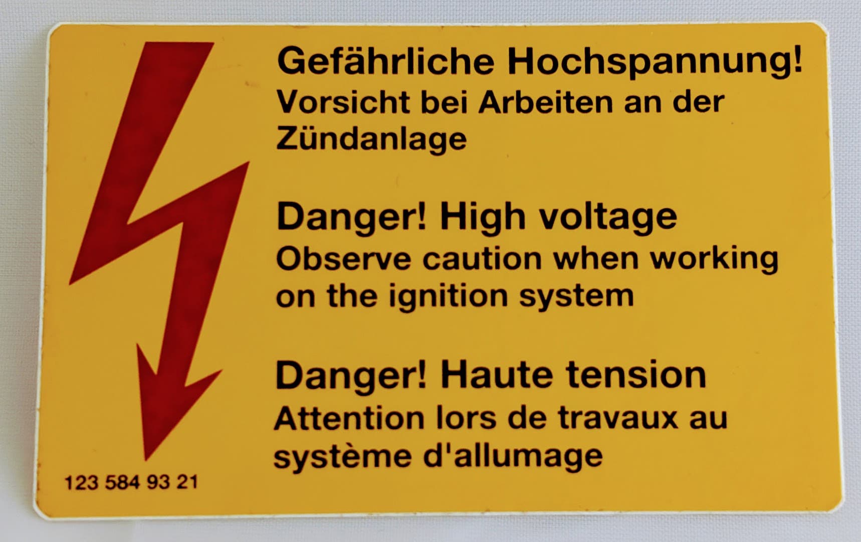 Ignition Warning Label